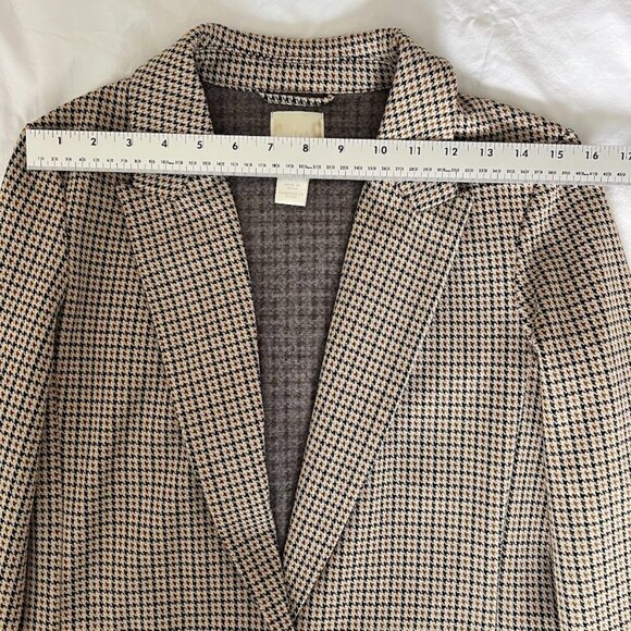 H&M Women’s Brown Plaid Blazer Button Pockets, Size 2, - Picture 11 of 13